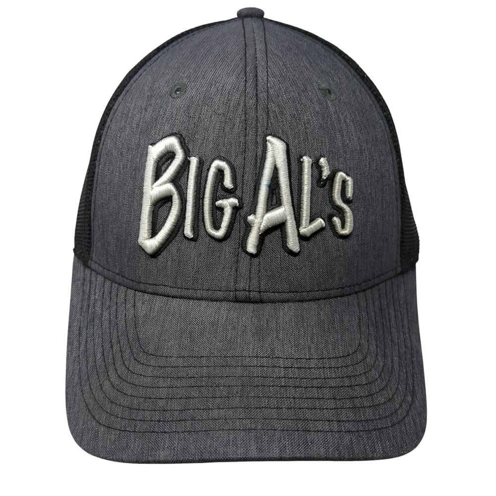 Big Al's Snapback Trucker Hat Gray One Size Adjustable Mesh Back Ivory Headwear